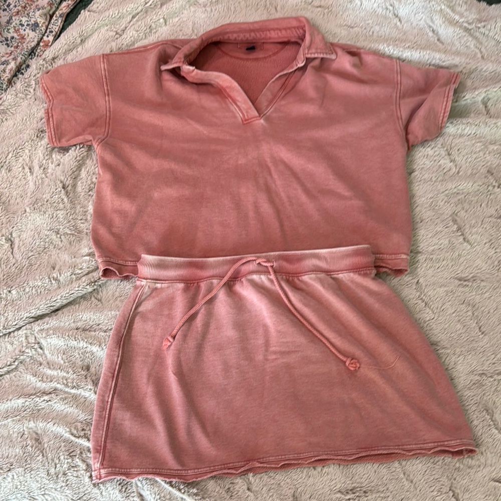 American Eagle Women's Pink Lounge skirt set